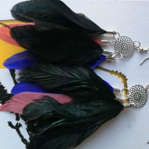 kolczyki z piórami długie lekkie