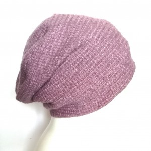 czapka damska wełniana pastel lila wrzos