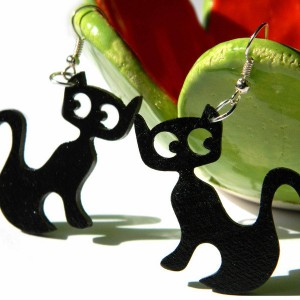 Kolczyki z kotami, czarne koty, czarny kot biżuteria, prezent dla wielbicielki kotów, kolczyki z kotami