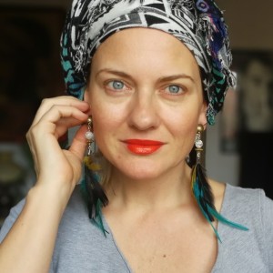 klipsy pióra długie lekkie etno boho folk