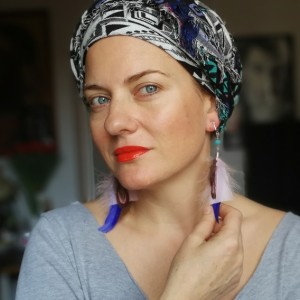 klipsy pióra długie lekkie etno boho folk