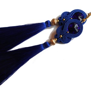 kolczyki sutasz chabrowe z chwostem