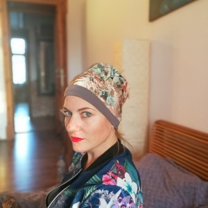 opaska damska kwiatowa na podszewce