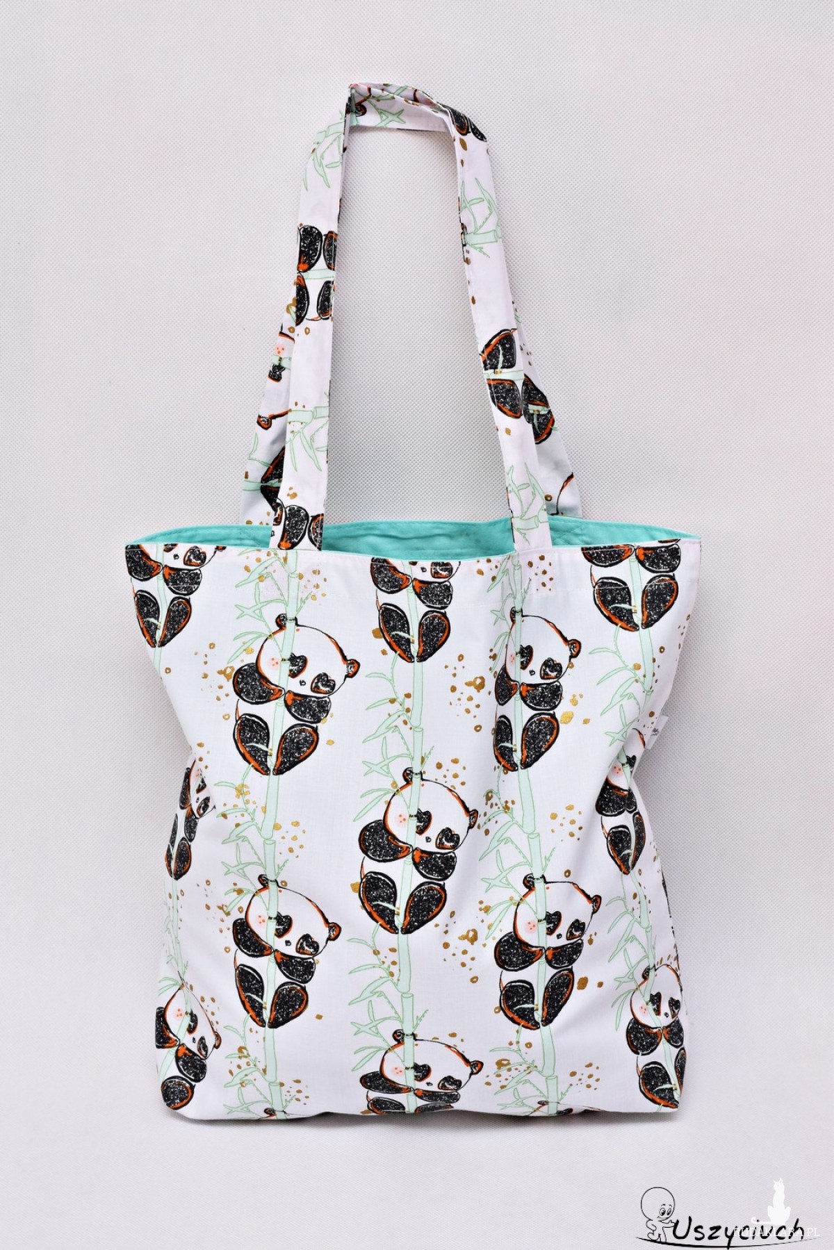 Torba na zakupy shopperka ekologiczna torba zakupowa na ramię eko siatka panda