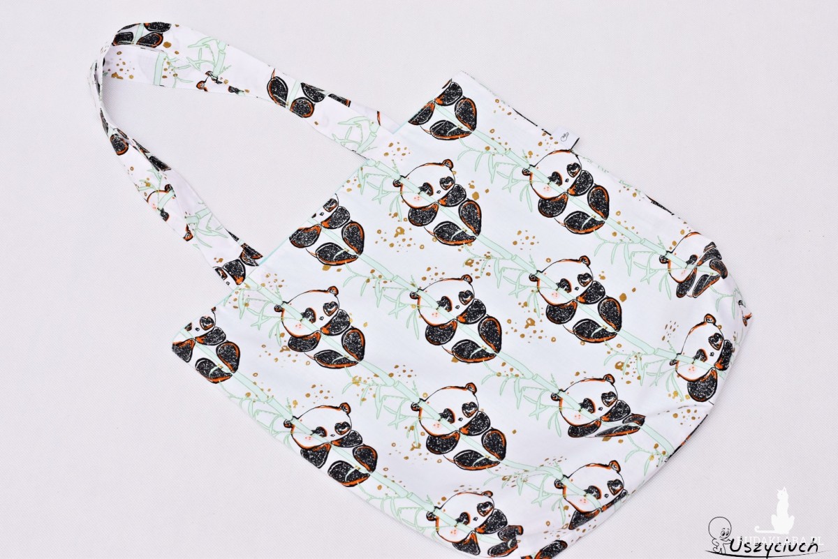Torba na zakupy shopperka ekologiczna torba zakupowa na ramię eko siatka panda