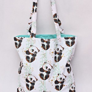 Torba na zakupy shopperka ekologiczna torba zakupowa na ramię eko siatka panda
