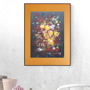 abstrakcja w ciepłych kolorach, nowoczesna grafika do pokoju, oryginalna dekoracja na ścianę