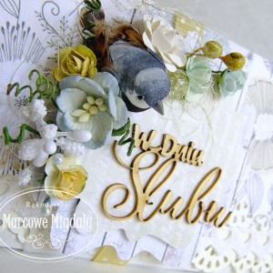 Ślubna kopertówka z ptaszkiem