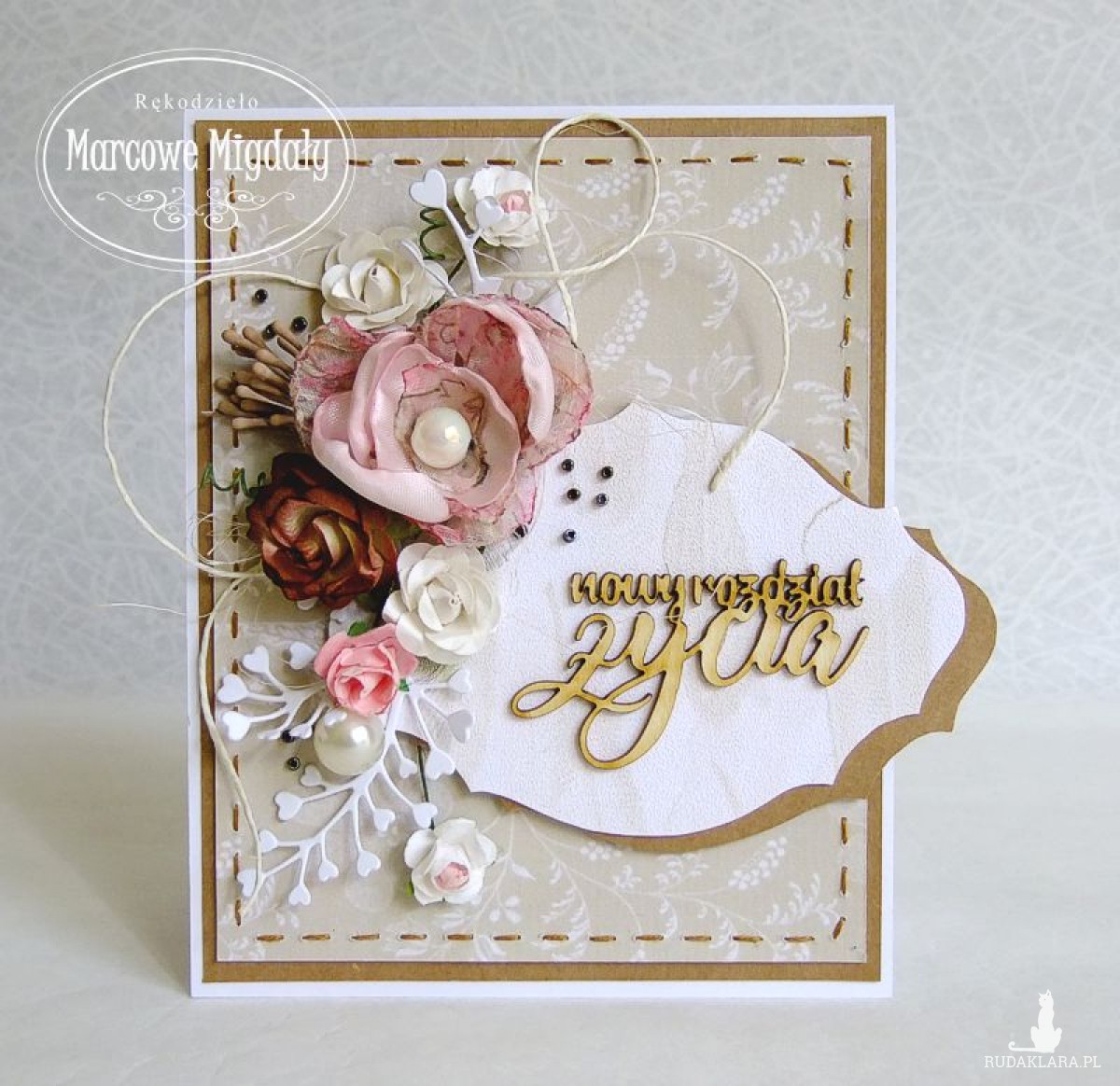 Kartka ślubna vintage