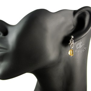 Kolczyki chainmaille z cytrynami