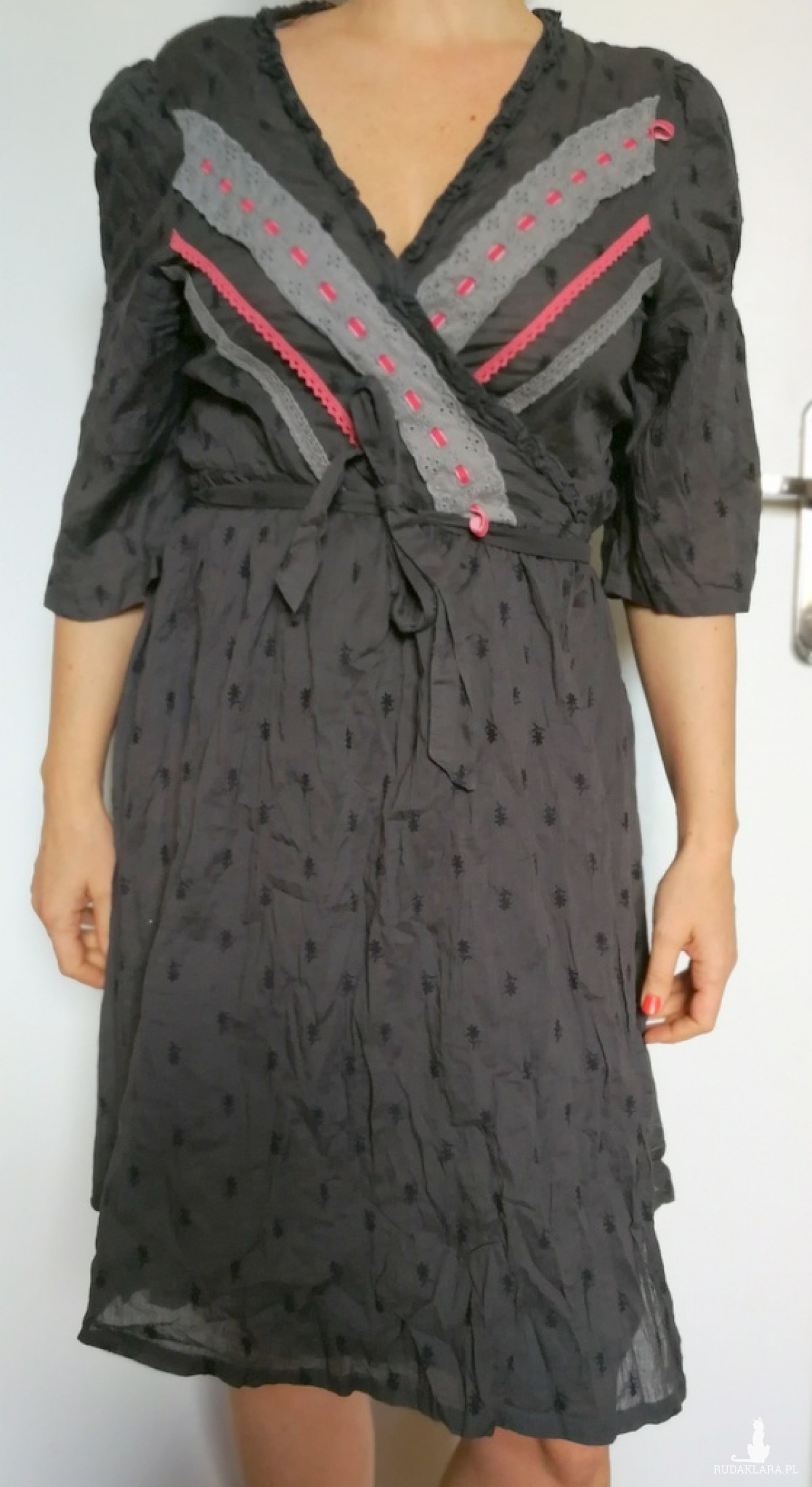 Kopertówka sukienka KappAhl szara wiosenno- letnia