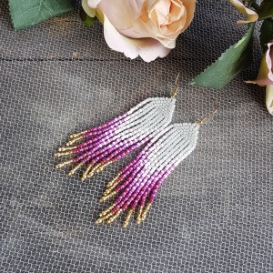 Kolczyki w stylu Boho Rozowo Zlote