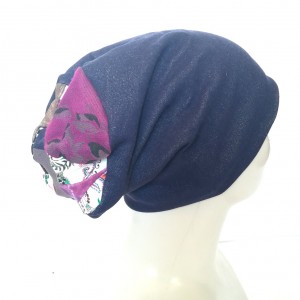 czapka damska w kolorze jeansu