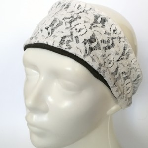 opaska koronkowa biała na joge