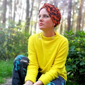 klipsy długie, azurowe,wiosenne