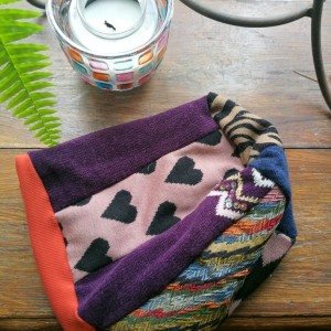 czapka damska smerfetka szyta patchworkowy handmade