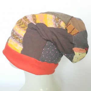 czapka damska smerfetka szyta patchworkowy