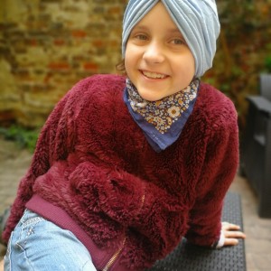 turban niebieski letni rozmiar uniwersalny tkanina