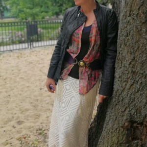 czapka damska etno boho folk wiosenna uniwersalna krótka