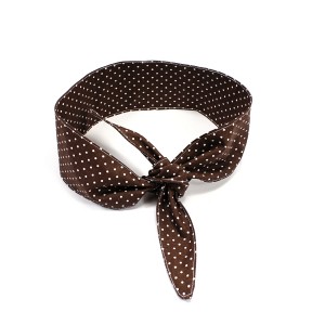 Opaska pin up retro Ciemnobrązowa w białe kropeczki