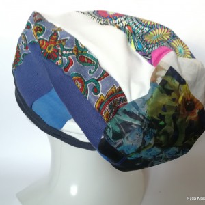 czapka etno boho szyta patchworkowo damska wiosenna