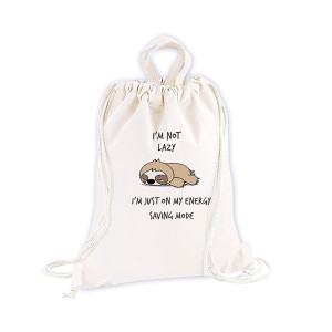 nowy worek z leniwcem, płócienny workoplecak z nadrukiem, leniwiec workoplecak, leniwiec worek, leniwiec plecak, leniwiec torba, plecaczek z leniwcem,  boho worek, worek z płótna