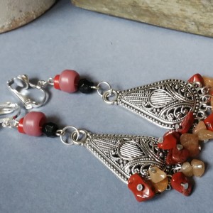 klipsy eleganckie długie boho folk