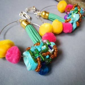 klipsy duze kolorowe boho folk