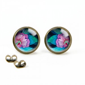 PINK FLOWERS kolczyki wkrętki