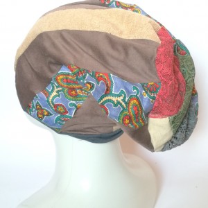 czapka damska patchworkowa na podszewce