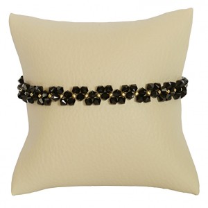 Bransoletka Dauphin Swarovski Elements® kolor jet czarny pozłacane srebro 925