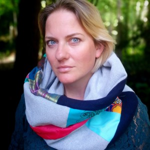 komin patchworkowy na podszewce miękki, miły