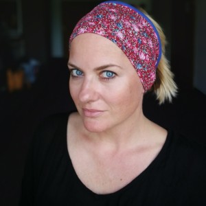 opaska damska podwójna w kwiaty handmade