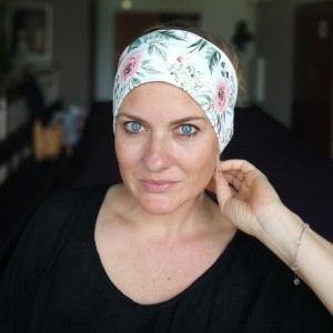 opaska damska podwójna w kwiaty handmade