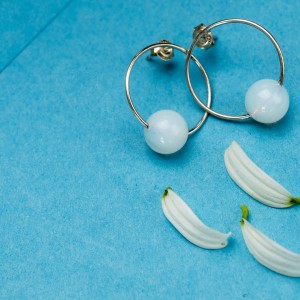 Kolczyki srebrne z opalem