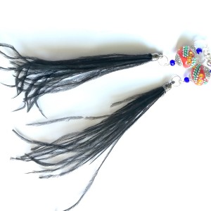 klipsy pióra etno boho lekkie bali orient