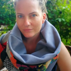 komin patchworkowy na podszewce miękki, miły