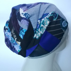 czapka damska patchworkowa na podszewce