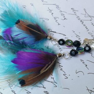 klipsy pióra etno boho lekkie bali orient