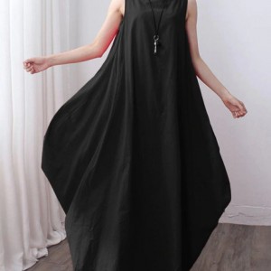 sukienka czarna oversize długa s