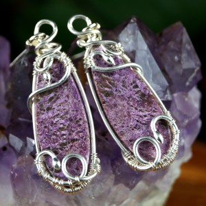 Purpuryt, Srebrny kolczyki z purpurytem, ręcznie wykonany, prezent dla niej, prezent dla mamy, prezent urodzinowy, niepowtarzalna biżuteria.