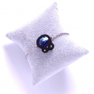 Bransoletka sutasz z sercem Swarovski - heliotrope