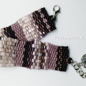 kolorowe paski wrzos z brązem beading