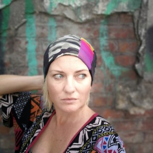 czapka damska patchworkowa smerfetka