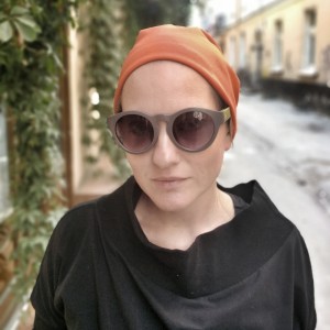 czapka damska patchworkowa smerfetka