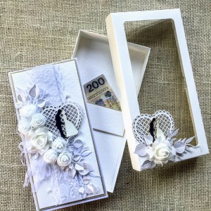 015 Kartka na ślub w pudełku.