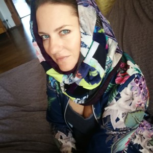 komin patchworkowy na podszewce miękki, miły