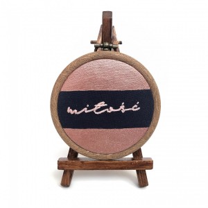 Obrazek haftowany MIŁOŚĆ różowe złoto