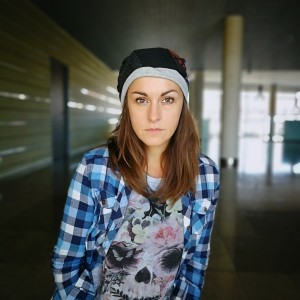 czapka damska patchworkowa smerfetka