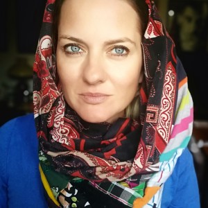 komin patchworkowy na podszewce miękki, miły